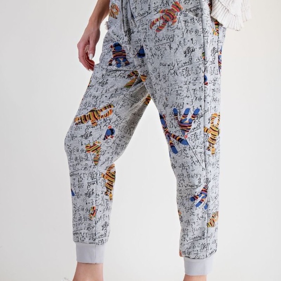 New Easel Novelty Print Jogger Women's Math Equation Monkey Artsy Lounge Pants - Picture 3 of 8